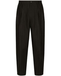Dolce & Gabbana - Pinstripe Wool Tapered Trousers - Lyst