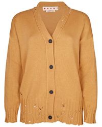 Marni - Geknöpfter Cardigan Im Distressed-Look - Lyst
