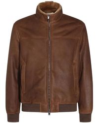 Canali - Shearling-Lined Leather Jacket - Lyst