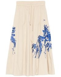 P.A.R.O.S.H. - Floral-Embroidered Maxi Skirt - Lyst