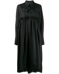 Simone Rocha Blousejurk Met Ruche Afwerking - Zwart