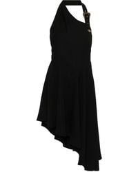 Versace - Vestido de crepé con hebilla del logo - Lyst