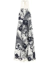 ALÉMAIS - Abito Lungo A Fiori Con Scollo All'Americana - Lyst