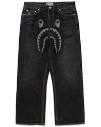 A Bathing Ape - Shark-Appliqué Jeans - Lyst