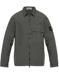 Stone Island - Reißverschluss-Hemd mit aufgesetzten Taschen - Lyst