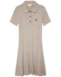 Calvin Klein - Ribbed-Knit Polo Mini Dress - Lyst