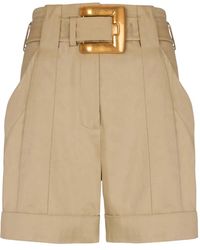 Balmain - Shorts Con Cinturón - Lyst