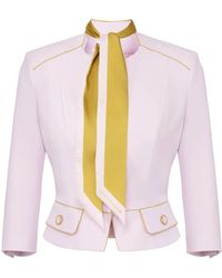 Elisabetta Franchi - スカーフディテール クレープジャケット - Lyst