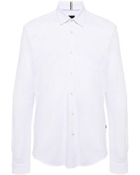 BOSS - Roan Kent Long-sleeve Cotton Shirt - Lyst