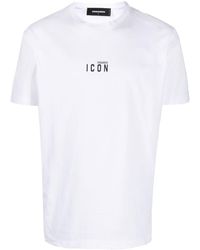 DSquared² T-shirt Icon ample à logo imprimé - Blanc