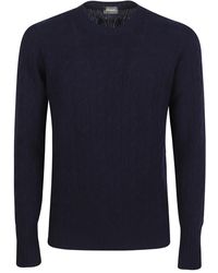 Drumohr - Round-neck cable-knit sweater - Lyst