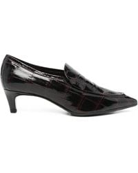 LORENA PAGGI - Croc-Effect Pointed-Toe Pumps - Lyst