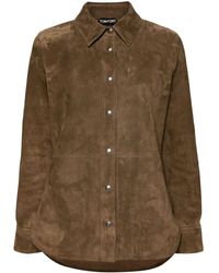 Tom Ford - Long-sleeve Suede Shirt - Lyst