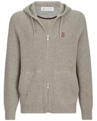 Brunello Cucinelli - Logo Cashmere Hoodie - Lyst