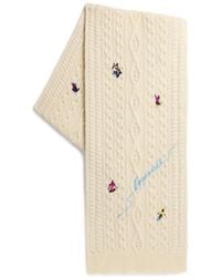 DSquared² - Après Ski Embroidered-Details Knit Wool Scarf - Lyst