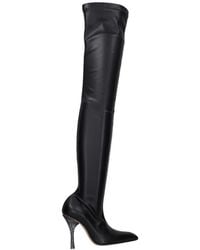 Off-White c/o Virgil Abloh - Embellished-Heel Over-The-Knee Boots - Lyst