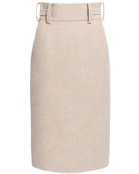 Elie Saab - Belted Pencil Midi Skirt - Lyst
