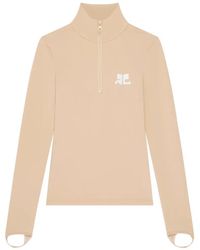 Courreges - Zipped Mock-Neck Top - Lyst