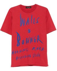 Wales Bonner - Logo-Print Crew-Neck T-Shirt - Lyst