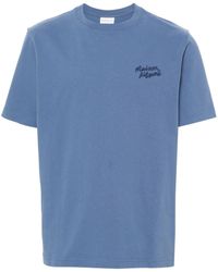 Maison Kitsuné - T-Shirt mit Handschrift-Logo - Lyst