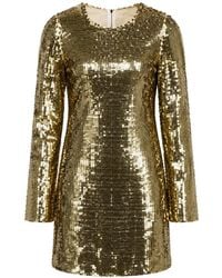 Dolce & Gabbana - Sequin-Embellished Long-Sleeves Mini Dress - Lyst