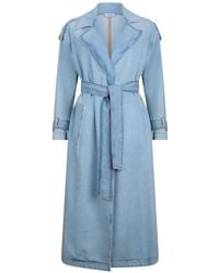 Liu Jo - Long Denim Trench Coat - Lyst