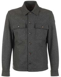Moncler - Logo-Patch Button-Up Shirt Jacket - Lyst