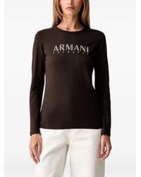 ARMANI EXCHANGE - Logo-Print Long-Sleeved T-Shirt - Lyst