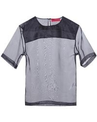 Thelatest - Dean Panelled Sheer Top - Lyst