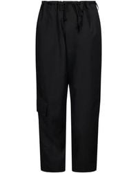 Yohji Yamamoto - Drawstring-Waist Gabardine Cargo Pants - Lyst