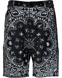 Haculla - Distressed Paisley-Pattern Denim Shorts - Lyst