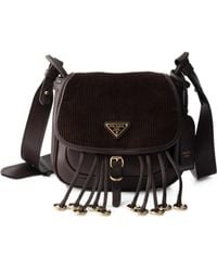 Prada - Corsaire Corduroy And Leather Mini Shoulder Bag - Lyst