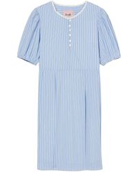 B+ AB - Puff-Sleeve Striped Mini Dress - Lyst