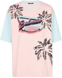 Balmain - T-Shirt mit Miami-Print - Lyst