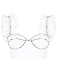 Area - Embellished Crop Top - Lyst