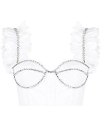 Area - Embellished Crop Top - Lyst