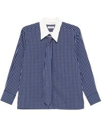 Sandro - Checked Tie-Neck Blouse - Lyst