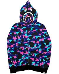 A Bathing Ape - X Kid Cudi Shark Camouflage-Print Hoodie - Lyst