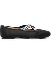 Casadei - Satin Gem-embellished Ballerina Shoes - Lyst