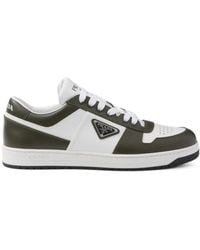 Prada - Downtown Colour-Block Leather Sneakers - Lyst
