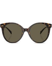 Versace - Tortoiseshell-effect Round-frame Sunglasses - Lyst
