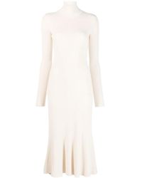 Balenciaga - High-neck Knitted Midi Dress - Lyst