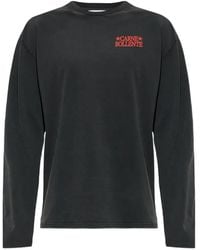 Carne Bollente - Logo-Print Rhinestone-Embellished Long-Sleeve T-Shirt - Lyst