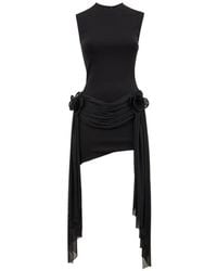 David Koma - Drape Floral-Embellishment Mini Dress - Lyst