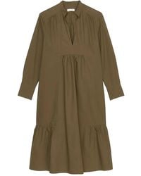 Marc O' Polo - Pleated Long-Sleeves Midi Dress - Lyst