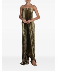 L'idée - Tie Pleated Strapless Maxi Dress - Lyst