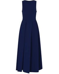 Emporio Armani - Sleeveless Maxi Dress With Fitted Bodice - Lyst