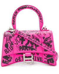 Balenciaga Hourglass Kleine Draagtas - Roze
