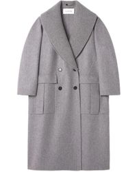 Lanvin - Cappotto Doppiopetto Con Collo A Coste - Lyst