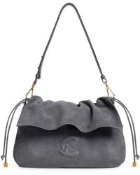 Coccinelle - Small Lidia Logo-Embossed Suede Shoulder Bag - Lyst